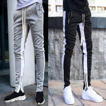 옆 지퍼 굵은 줄 스트라이프 츄리닝 블랙 그레이 트레이닝 긴 면 바지 운동 홈웨어 팬츠 캐주얼 룩 조커 허리 밴딩 조거 죠거 캠핑 차박 여행 작업복 봄 가을 겨울 베이직한 기본
