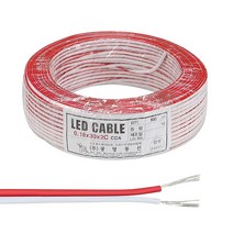DC전원 LED 조명용 전선 0.18X30X2C 1롤 100M 백색 적색 CCA선