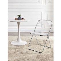 아크릴의자 고스트체어 투명의자 식탁 카페 인테리어, 빨간색 프레임 투명면