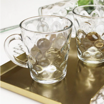 글라스락 강화 수정 머그잔, 280ml, 4개