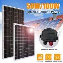 100W 태양광광광 전지 컨트롤러 모듈 자동차 RV 보트 홈 지붕 밴 캠핑 12V 24V 충전기 시스템 키트 태양광광광광 배터리 충전, 02 50W