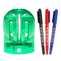 퍼팅연습 골프매트 골프기 도구 훈련 라이너 스크린골프장비 퍼팅매트, Green with 3 pens
