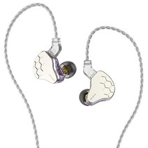 인이어 이어폰 노이즈 캔슬링 KBEAR Rosefinch IEM 헤드폰 항공 등급 아연 합금 페이스 플레이트 유선 이어버드 헤드폰 탈착식 케이블 포함 싱어 기타리스트용 (브라운 마, No Microphone_Purple, No Microphone