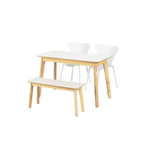 까사미아 일상고백 For casamiashop 리에토 HPM 사각 테이블 4인 A형벤치1＋의자2, 그레이