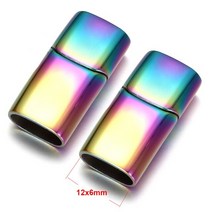 2claps 스테인레스 스틸 마그네틱 걸쇠 구멍 84mm 105mm 126mm 가죽 코드 자석 레이스 버클 팔찌 보석 diy 만들기