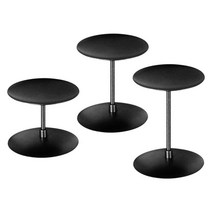 테이퍼 양초 용 금속 촛대 홀더 3 개 세트 고급 금속 촛대 테이블 장식 조각, 검은색