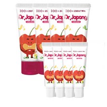 제니튼 닥터자퐁 초등학생 어린이 치약 60g+미니15g 4세트, 본품4개+미니4개