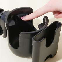 유모차 컵홀더 텀블러 핸드폰 거치대 2 in 1, 블랙