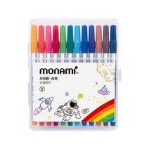[문구조아] 모나미 12색 슈퍼 싸인펜 필기구 문구 사무 학용품, 1개