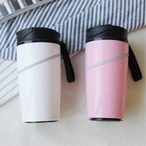 손목스트랩 논슬립 휴대용 뚜껑텀블러 보온물병 등산 휴대용물병 선물, 핑크
