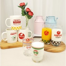 서울우유 레트로 머그/유리컵, 슈퍼카우 머그 370ml