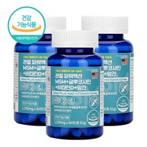 관절 파워액션 msm 글루코사민 비타민D 망간 N아세틸글루코사민 nag 분말 정제 관절엔 콘드로이친 글루코사민 뼈 관절 연골 건강 영양제 4중 멀티기능성, 60 __3달분