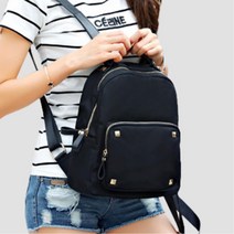 스터드 디자인 생활방수 여성 검정 백팩 데이트가방 여직원가방 가벼운가방