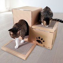크림펫 소형캣타워 고양이집 스크래쳐 캣타워, 연브라운, 1개