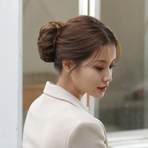 픽앤웨어 곱창가발 업스타일 묶음머리 똥머리 올림머리 부분가발 사이즈 소, 투톤브라운