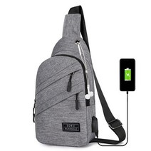 도난방지 가방 팩세이프 여행 백팩 남성용 스포츠 체스트 숄더백 USB 충전 이어폰 케이블 홀 크로스바디 백 도난 방지 단기 메신저백