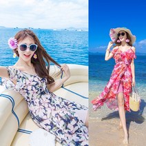 피제이 쉬폰 스윙 보헤미안 비치원피스 롱원피스 비치웨어