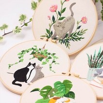 프랑스자수 도안 DIY 세트 패키지 11종, 일러스트 시리즈, 꽃 속의 여인 A, 1개