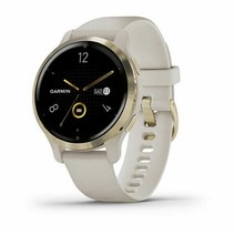 Garmin Venu 2S GPS Watch 라이트 골드 스테인리스 스틸 베젤 샌드 케이스 남친선물