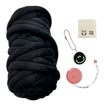 로즈상점 벨벳 자이언트얀 1kg 뜨개실 DIY 키트, 1개, 블랙