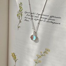 silver925 론드 합성석 목걸이 1color 전체 실버 은 펜던트 여름 네크리스