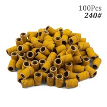 큐티클제거기 네일 드릴 비트 샌딩 밴드 파일 그라인더 샌더 세트 아크릴 손톱 젤 제거 페디큐어 도구 50100 개, 240그릿 100개옐로우