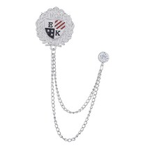 STK 영국 스타일 옷 깃 핀 배지 남성 정장 황금 2 레이어 체인 브로치 핀