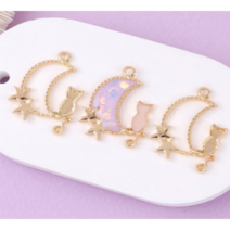 레진 달 고양이 오픈 프레임 골드 아트 공예 재료