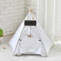 반려동물 귀여운 인디언 삼각텐트 방석 귀여운애견집 반려동물침대 아늑한, 화이트