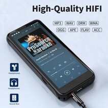 MP3 플레이어 휴대용 블루투스 안드로이드 와이파이 내장 스피커 지지대 라디오 전자책 카드 앱 다운로드, 1.Black - 16GB