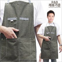레뷰가운 MA06 빅사이즈 다용도 주머니 목조절 캔버스앞치마 바리스타 목공 미용실 앞치마 FREE, 카키, 1개