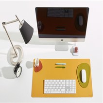 네지몰 마우스 장패드 가죽 책상 테이블, 1개, 루비우레드패드