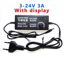 파워 서플라이 전원공급 장치 ac dc 변압기 220v 12v 24v 전원 공급 어댑터 3v 5v 12v 24v 36v led 전원 공급 조절 가능 5 12 24 v 볼트, 3V - 24V 3A, EU 플러그