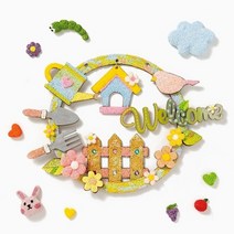 기타 바보사랑[민화샵]민화샵 봄 웰컴 리스 만들기 폼클레이 집콕놀이 키트, 웰컴리스UDPCL0210/파스텔OUDPCL0220_O