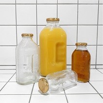 레트로 델몬트 훼미리 쥬스병 주스병 보리차 물병 유리병 4size, 500ml