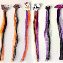 할로윈 인조헤어피스 가발머리핀, 6개