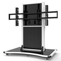 자동 높이조절 전자칠판 회의실 강의용 85인치 86인치 이동식티비스탠드거치대 이동형모니터받침대다리, 실버