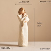 결혼 집들이 출산 돌잔치 선물 가족 커플 조각상 수지 가족 인테리어 미니어처 인형, 엄마 아기