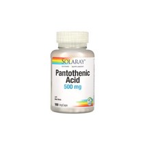 Solaray 솔라레이 판토텐산 500mg 100정 베지캡슐 비타민B5 판토텐산칼슘 칼슘 Pantothenic Acid