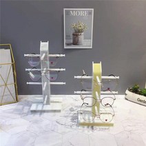 안경진열대 안경거치대 진열장 선글라스 디스플레이 보관함 광학 상점 소품 및 장식 랙 카운터 보관 장식품 안경, [06] 5레이어 화이트 스톤 패턴 5레이어 화이트 스