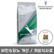 ﻿트로벳 고양이 처방식 사료 애묘용 WRD 비만&당뇨 1.8kg, 7개