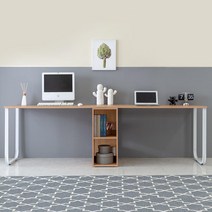 2000 사무실 작업실 서재 심플 2인용 책상 게이밍 커플 대형 프린터받침대, 화이트