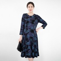 모슬린 엄마옷 둥근카라 카라 원피스 EOP202116 마담 미시옷 중년여성의류 빅사이즈 50대 60대여성옷