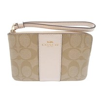 COACH 여성용 코너 지퍼 손목 가죽 2961 블랙 체리 멀티.