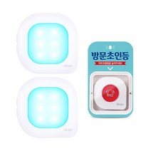 [링고벨] 청각장애인 무선초인등 LED수신기세트 GSR-301L 초인등, 1세트, 수신기2+호출벨2개+아크릴케이스2개+사인보드2