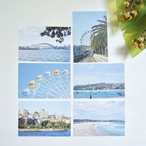 쭈bapha_메리필름 호주 시드니 여행 엽서 set (6장) 카드 편지지 기념 종이 포스트 쓰기 우편 감사♥LtMS, ♥myside!, ♥myHoney-쇼핑