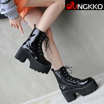 시크덩꼬 레이스업 에나멜 가보시 통굽 워커힐 DK1478