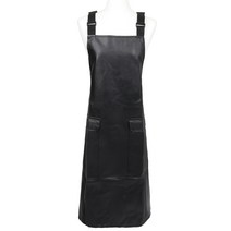 마마렐라 남녀공용 가죽방수 앞치마 카페 바리스타 앞치마 쉐프앞치마 식당앞치마 작업앞치마, 블랙