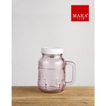 마카 드링킹 머그 두꺼운 유리컵 자 핑크 1p