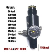 M18 15 공기 HPA 4500psi 압축 CO2 탱크 레귤레이터 밸브 출력 압력 800psi 3000psi 다이빙 실린더 병 신제품, 1800psi with cap